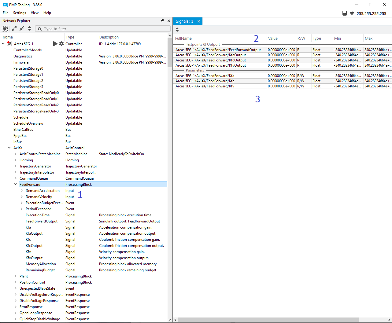 Feedforward processing block integration in PMP.