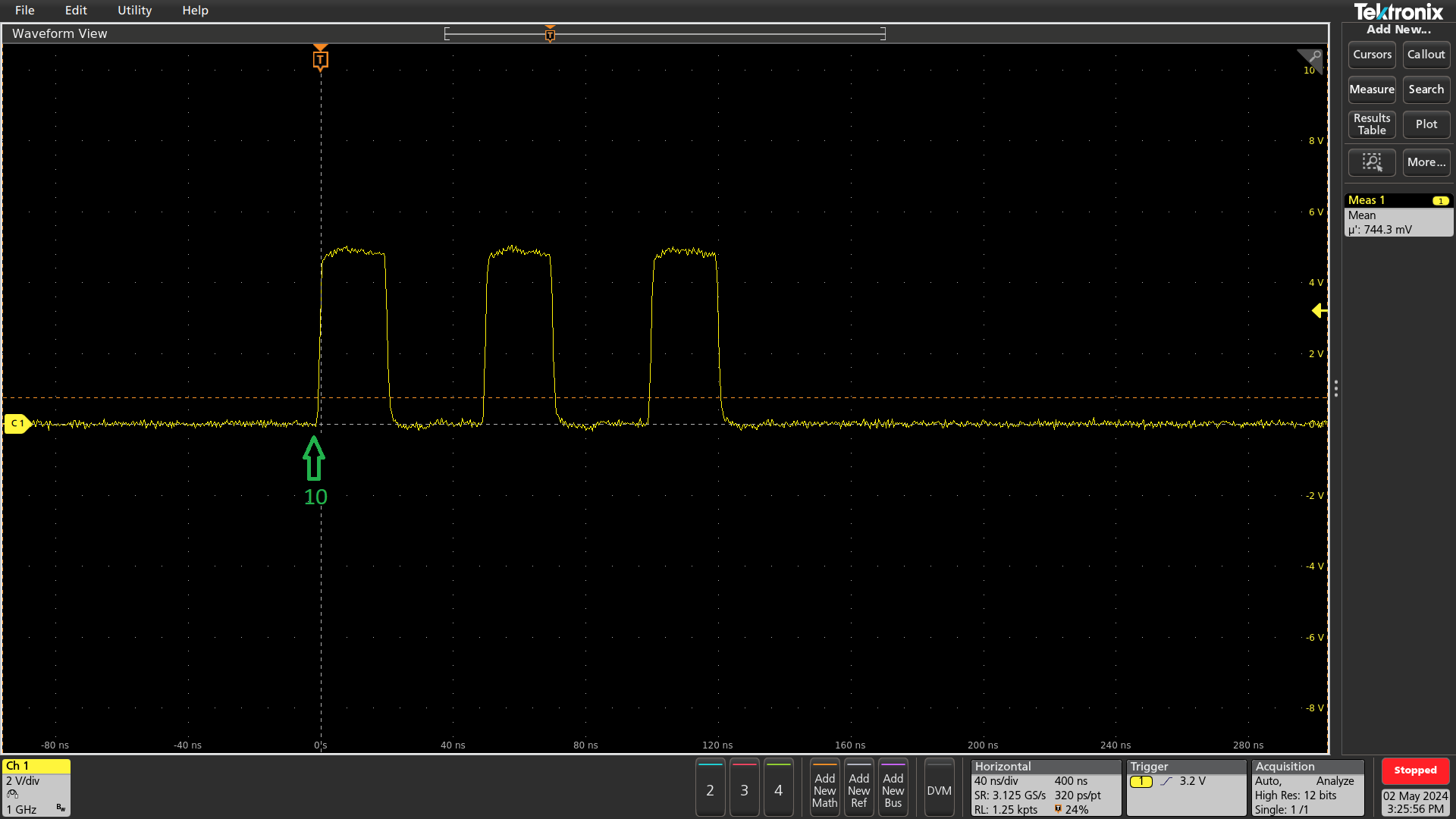 Time based trigger generation hw scope measurement