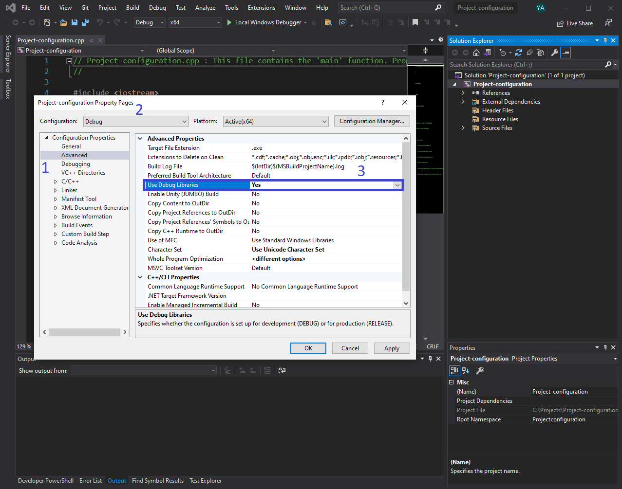 Configure debug libraries.