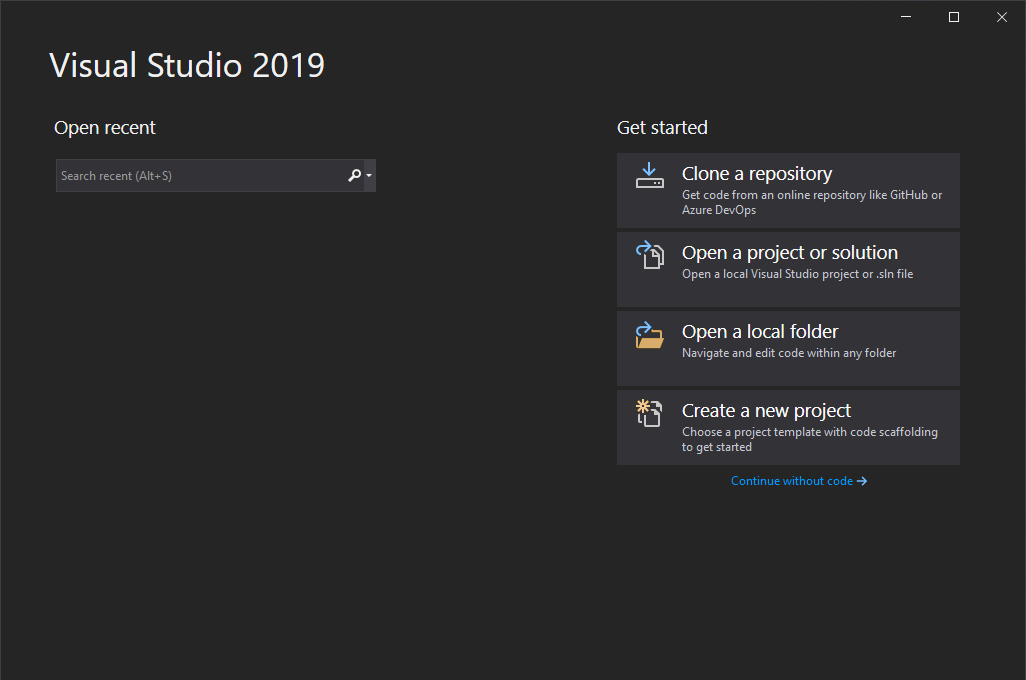 Create a project in Visual Studio.