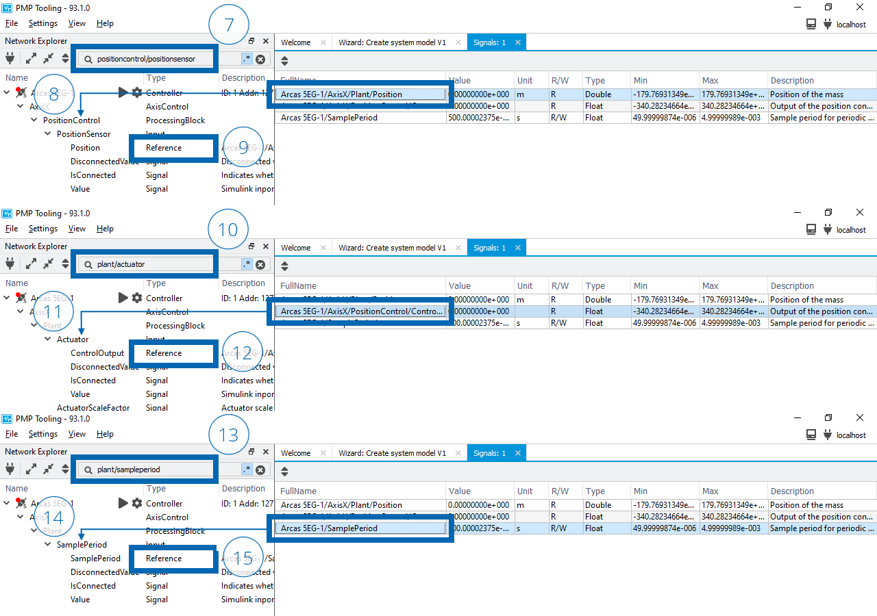 Connect PositionControl and Plant signals to their corresponding input