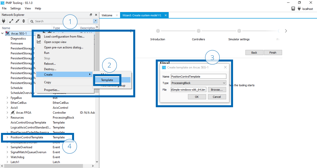 Create position control template