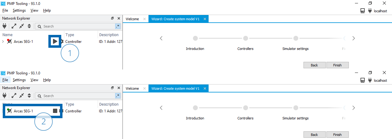 Change top-controller state to Run