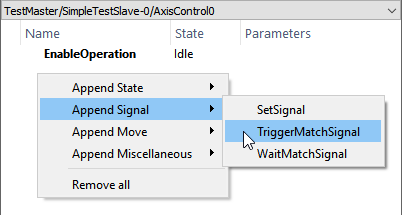 Add a command in the command sequence view.