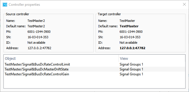 Remap controller properties dialog.