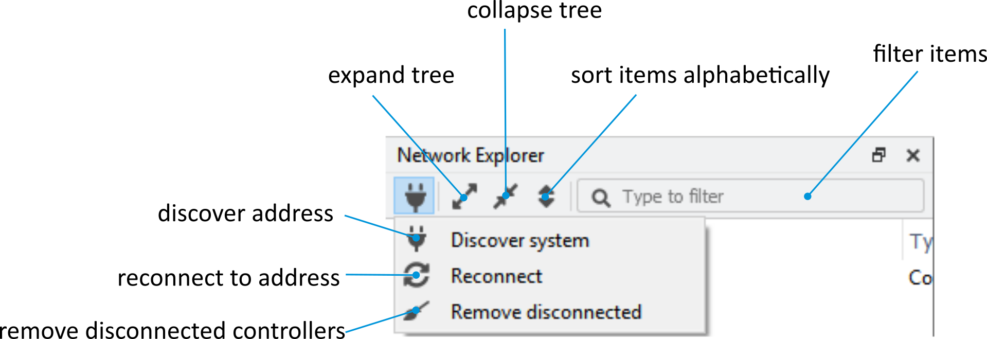 Network Explorer toolbar.