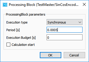 Configure processing block dialog network.