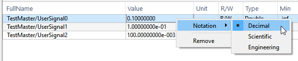 Configure signal notation.